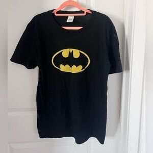 Black T-Shirt with Gold Batman Logo